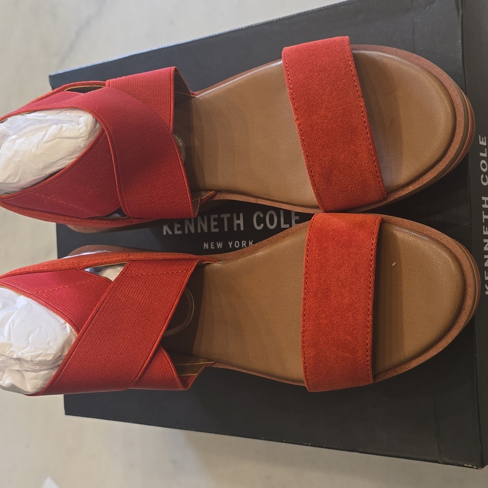 NIB Kennth Cole Harlow Eva Wedge Shoes In Size 7.5 - Picture 10 of 10
